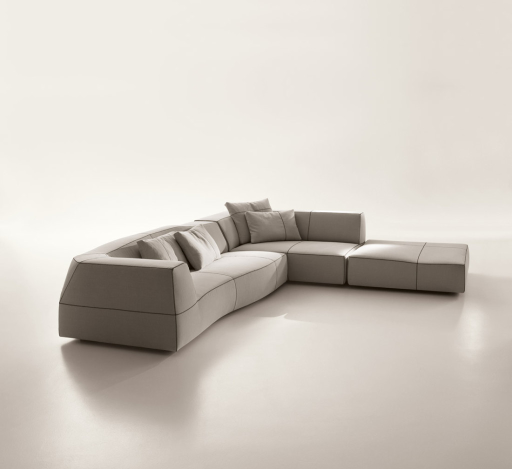 B&B Italia Two Piece Bend Sofa by Patricia Urquiola, 2010. Off White.  Signed — RETRO INFERNO
